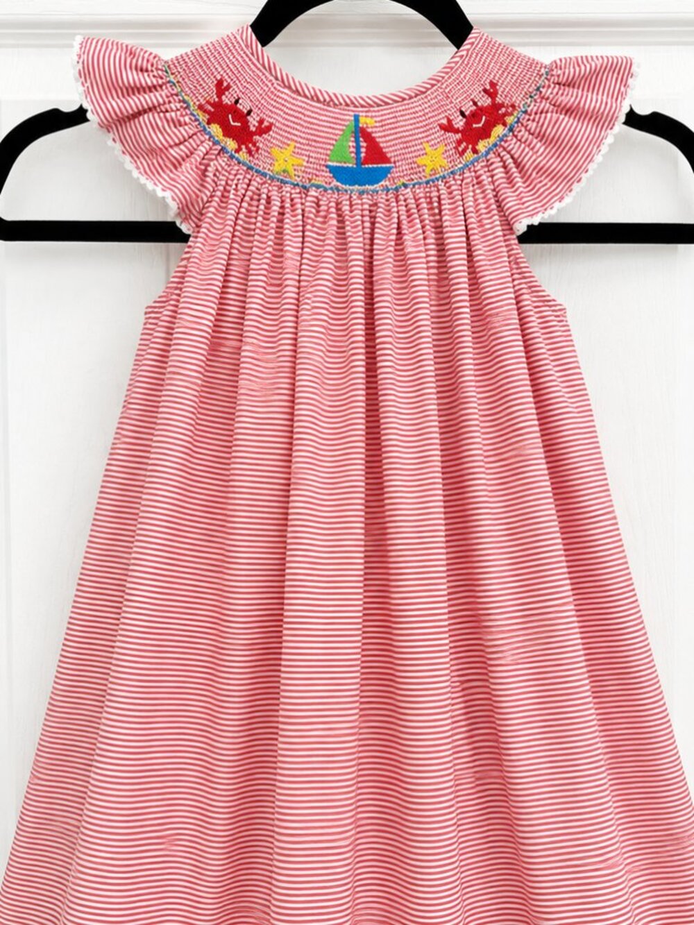 Hand Smocked Nautical Dress – Girls Size 4T
